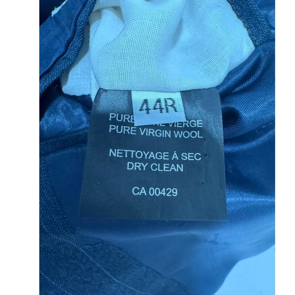 J. Press Men Navy Pinstripe Vitale Barberis Canonico Wool Sport Coat 44R